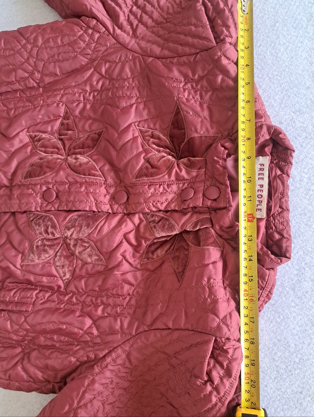 Free People Lightweight Quilted Quinn Crop Jacket in Marsala Red - Picture 9 of 16